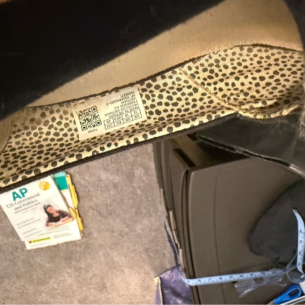 Toms Black and Tan Wedge Peep-Toe Shoes - Picture 4 of 4